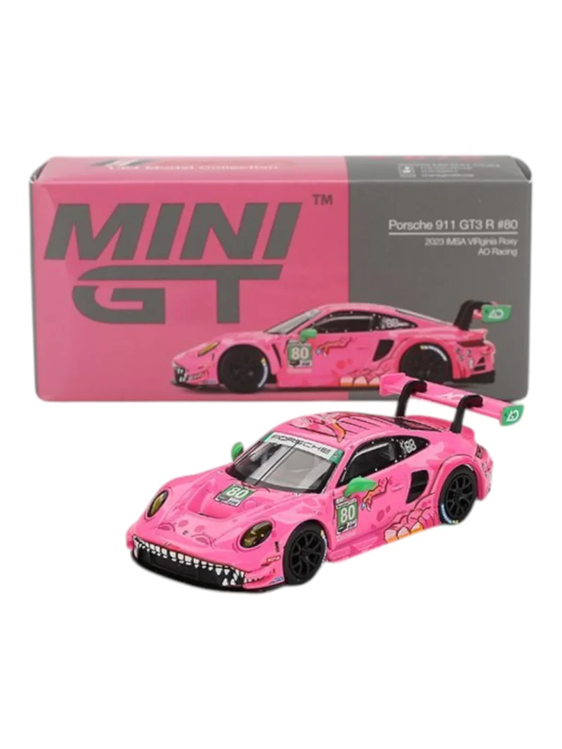 Mini GT #872: Porsche 911 GT3 R #80 AO Racing 2023 IMSA VIRginia Roxy 1:64